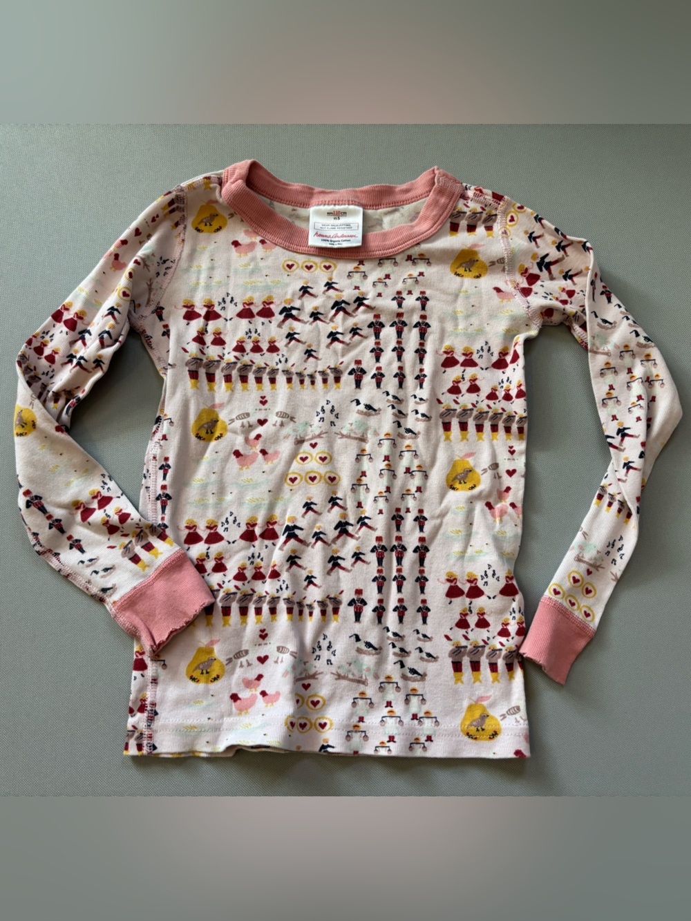Hanna Andersson Twelve Days of Christmas Holiday Pajama Top Only Size 5